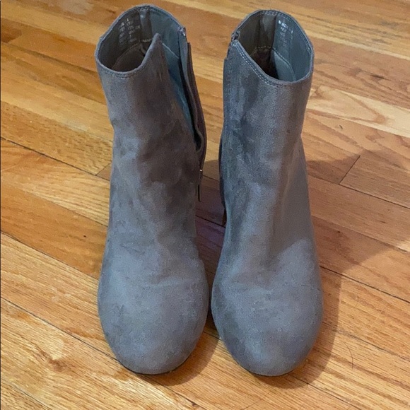 Gray Faux Suede Boots - Picture 3 of 6
